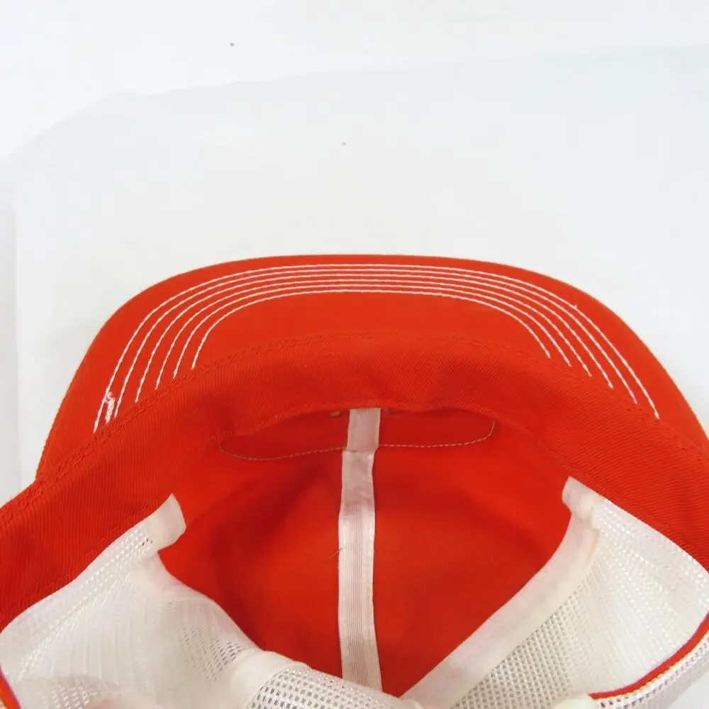 K-Products Hat Farmers Union Insurance Trucker Cap Orange White Snapback NWOT